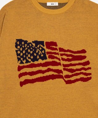 WEGO スリーブロゴニットプルオーバー イエロー