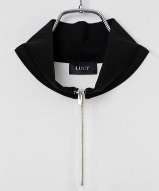 WEGO ドルマンポンチハーフジップロンT ホワイト