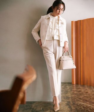 組曲 【ショルダーベルト付き】ボストンハンドバッグ ベージュ系