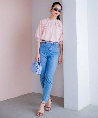 組曲 S 【WEB限定】シアーカルゼ ドルマンスリーブ ブラウス ピンク系