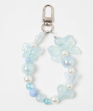 WEGO ビーズストラップキーホルダーG ブルー