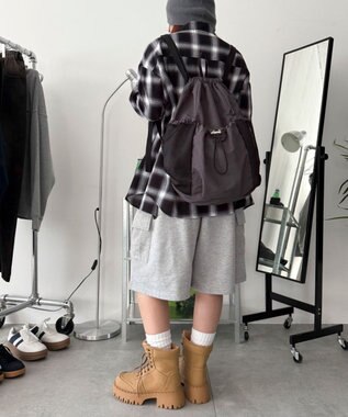 WEGO 【ユニセックス着用ITEM】メッシュポケットナップサック グレー