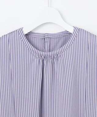 J.PRESS LADIES S 【WEB限定・洗える】ストライプジャージー フレア カットソー 【WEB限定】パープルストライプ系