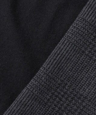 GOTAIRIKU 体温調整に【洗える/チクチクしにくい/ピリングしにくい】イタリア糸 ハイゲージ ベスト_WOOL100% ブラック×グレー細チェック