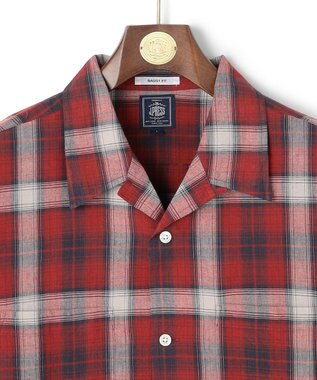 J.PRESS MEN 【J.PRESS ORIGINALS】【UNISEX】Indian Madras Open Shirts / Baggy-Fit レッド系4