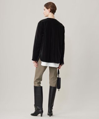 ICB L 【リバーシブル着用可能】 ラミネートパイルキルト ミドル丈コート ブラック系