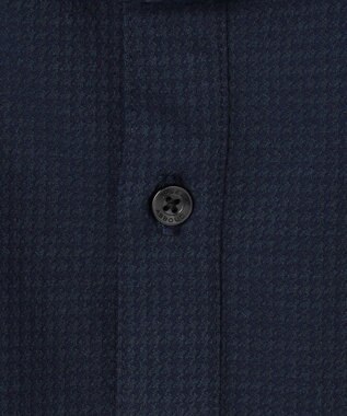 JOSEPH ABBOUD 【オーガニックコットン使用・JAPANファブリック】ミニ千鳥サッカー ポロシャツ ネイビー系