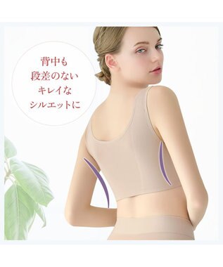 BRADELIS New York 【BRADELIS NewYork peace/ノンワイヤー】綿混トリプルキャッチFITブラ23 ブラデリス 補正 ブラジャー 接触冷感 ノンワイヤー DB123403 パールグレージュ