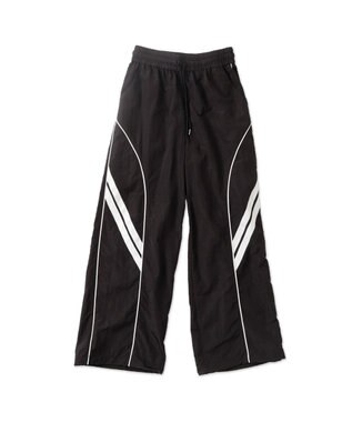 WEGO 【ウエストゴム】パイピングトラックパンツ ブラック