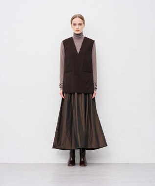 uncrave ウォッシャブルウールライクツイル ジレ ブラウン