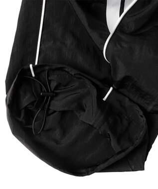 WEGO 【ウエストゴム】パイピングトラックパンツ ブラック