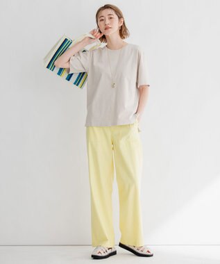 23区 【洗える】スラブツイルストレッチ ベイカー パンツ [WEB限定]イエロー系