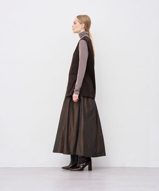 uncrave ウォッシャブルウールライクツイル ジレ ブラウン