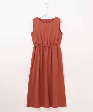 23区 【洗える】ドライコットンジャージー レイヤードワンピース テラコッタ系