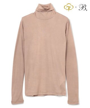 BEIGE， Washable Silk / Hi-neck Long Sleeve T ハイネック Tシャツ Taupe