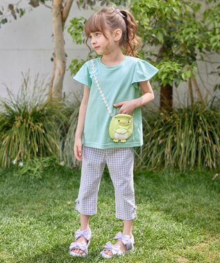 ANY KIDS 【WEB限定/すみっコぐらし】ポシェットTシャツ エメラルドグリーン×ぺんぎん?