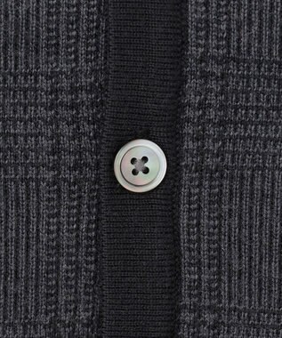 GOTAIRIKU 体温調整に【洗える/チクチクしにくい/ピリングしにくい】イタリア糸 ハイゲージ ベスト_WOOL100% ブラック×グレー細チェック