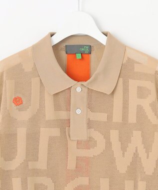 PW CIRCULUS 【手洗い可能】【UNISEX】ニットメッシュポロ ゴルフ ベージュ系