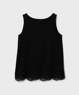 GRACE CONTINENTAL ヘムレースカットトップ ブラック