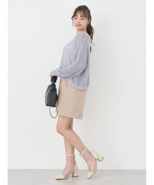 earth music&ecology スパンコールショートゆるニット Sax