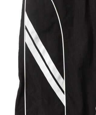 WEGO 【ウエストゴム】パイピングトラックパンツ ブラック