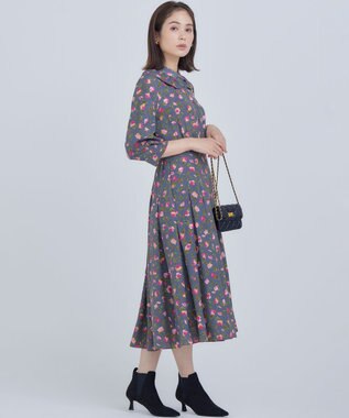 組曲 カッティングローズプリント ワンピース ピンク系5