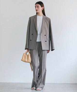 BEIGE， 【イージーケア・セットアップ対応】BATEAU / メランジ ダブルジャケット Taupe