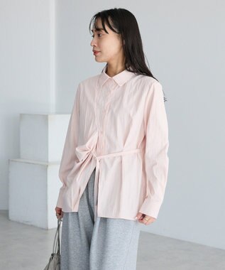 CRAFT STANDARD BOUTIQUE ベルト付きカシュクールシャツ Light Pink