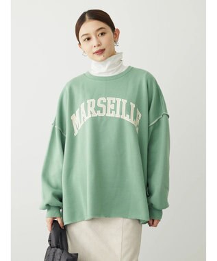 Green Parks ・ＲＡＹ　ＣＡＳＳＩＮ　ロゴｐｔカラーステッチスウェット Green