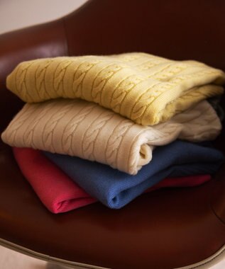 組曲 L カシミヤブレンドバルキープルオーバー ニット ブルー系