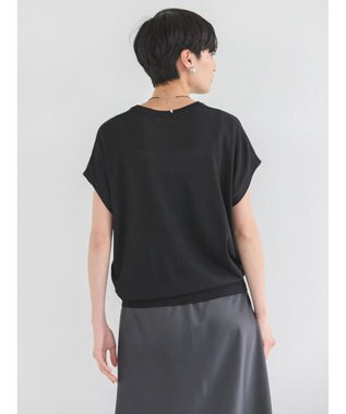 AMERICAN HOLIC 接触冷感フレンチスリーブニットプルオーバー Black