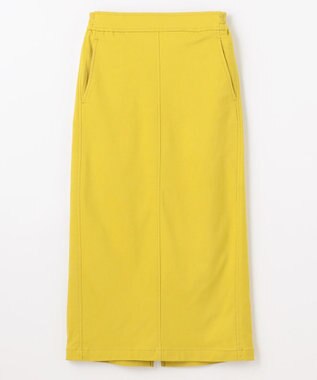 ANY L 【手洗い可/ウエストゴム】裏起毛ハイストレッチタイトスカート イエロー