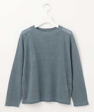 J.PRESS LADIES 【洗える・吸水速乾】MERCERIZED CORD LINEN ニット ダルブルー系