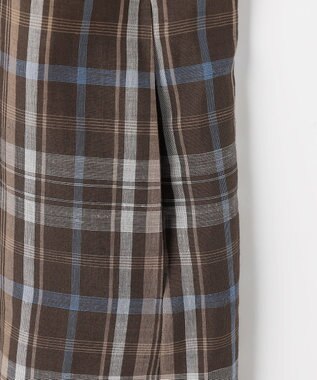 J.PRESS LADIES S コットンリネン Light マドラスチェック シャツ ワンピース ブラウン系