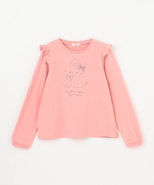 ANY KIDS 【WEB限定】7days プリント 長袖Tシャツ ピンク×ウサギ