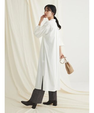 CRAFT STANDARD BOUTIQUE レーヨンデシンバンドカラーワンピース Off White