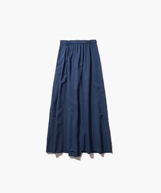 ATON VISCOSE CLOTH | バックフレアスカート NAVY