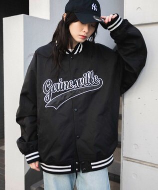 WEGO 【ユニセックス着用ITEM/MLサイズ展開】ワッペンロゴスタジャン ブラック