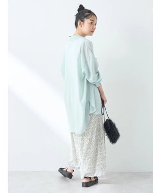 earth music&ecology ウ゛ィンテージボタンフロントポケットシャツ Light Green