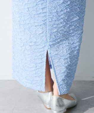 Green Parks 表面感ポコポコＩラインスカート Sax