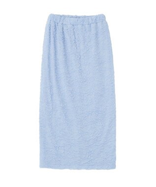 Green Parks 表面感ポコポコＩラインスカート Sax