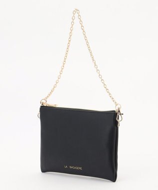 LA BAGAGERIE LA BAGAGERIE×chiyo ポーチ付きフリルエコバッグ ブラック