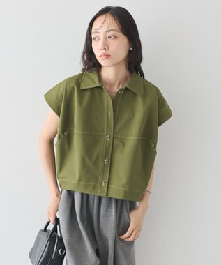 earth music&ecology コクーンフォルムシャツ Khaki