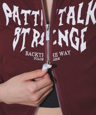 WEGO グラフィックロゴWジップSSトップス レッド