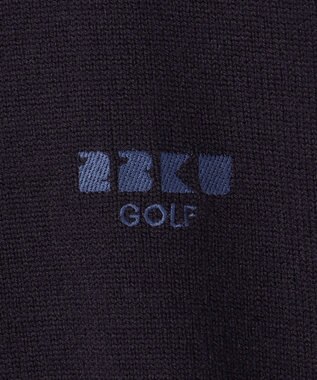 23区GOLF 【MEN】【ウォッシャブル】サドルショルダー クルーニット ネイビー系