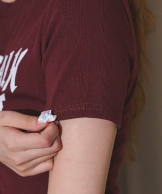 WEGO グラフィックロゴWジップSSトップス レッド