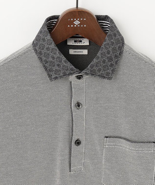 JOSEPH ABBOUD 【キングサイズ・オーガニックコットン】長袖ダディポロシャツ ブラック系