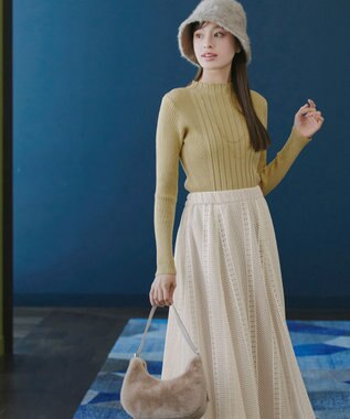 Tiaclasse 【新色追加・洗える】ランダムリブニットプルオーバー イエロー