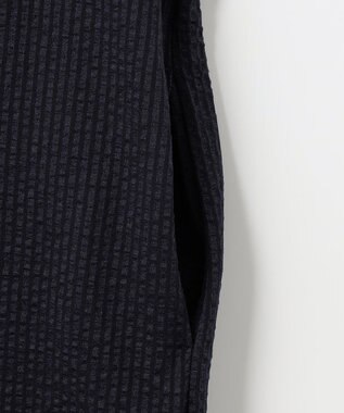 自由区 【WEB限定・洗える・XSサイズあり】シャドウサッカー ワンピース ネイビー系