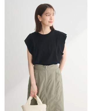 Green Parks ・ＳＵＧＡＲ　ＳＰＯＯＮ【ＣＯＯＬ】フレンチスリーブＴＥＥ Black